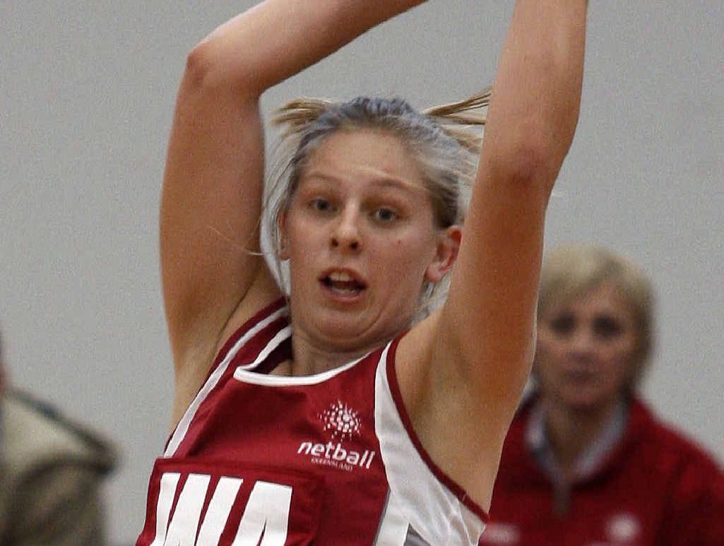 Stephanie O’Brien shows her style for Queensland in a previous national netball championship. Stephanie O’Brien shows her style for Queensland in a previous national netball championship.